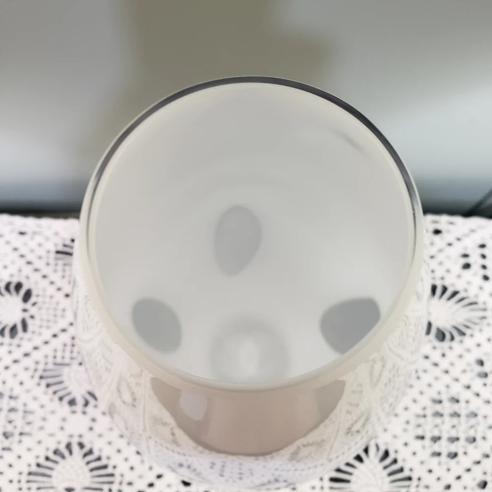 Vintage Ikea White Vase with Black Decorative Oval Hand Made Quality Modern